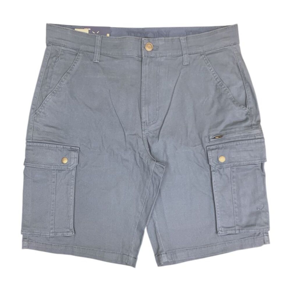 Blue - Iron Clothing Co. Men's Regular Fit Stretch Cargo Short with Side Zipper